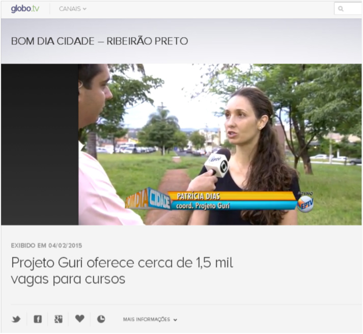 Projeto Guri oferece cerca de 1,5 mil vagas para cursos – (Bom Dia Cidade, Ribeirão  Preto ) | Projeto Guri